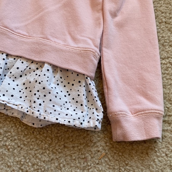 Tucker and Tate Pink Cat Hoodie Sweatshirt with Polkadot Lining - Picture 3 of 6
